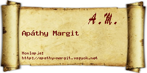 Apáthy Margit névjegykártya